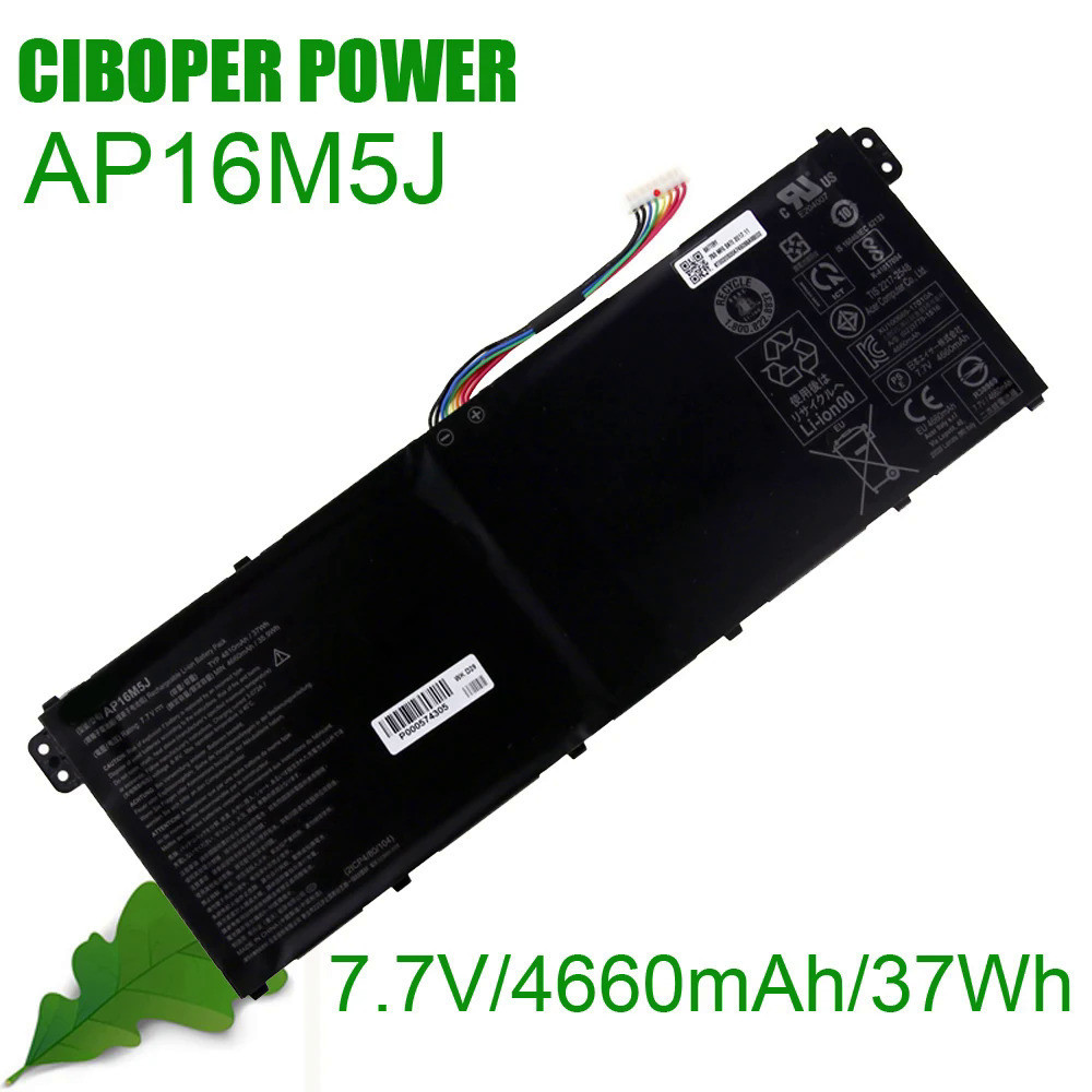 ของแท้คุณภาพแบตเตอรี่แล็ปท็อป AP16M5J 7.7V/4660MAh/37Wh สำหรับ A315-21 A315-51 ES1A114 KT.00205.004 
