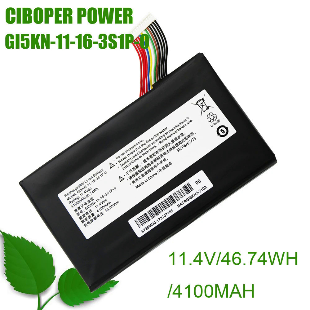 CP แบตเตอรี่แล็ปท็อป GI5KN-11-16-3S1P-0 11.4V 5100MAh สำหรับ KP7GT Z7-KP7GT Z7M-i7 R0 GI5KN-00-13-3S