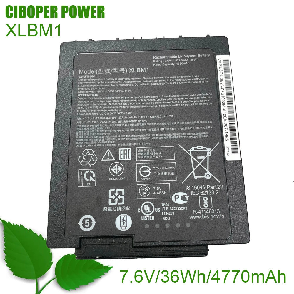 CP แบตเตอรี่ XLBM1 7.6V/36Wh/4770MAh สำหรับ LynPD5O3 2ICP6 0B23-01H4000P เปลี่ยนแบตเตอรี่