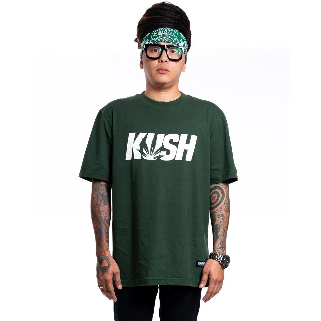 【High quality】Kush Og Logo White Olive Green Classic T-shirt