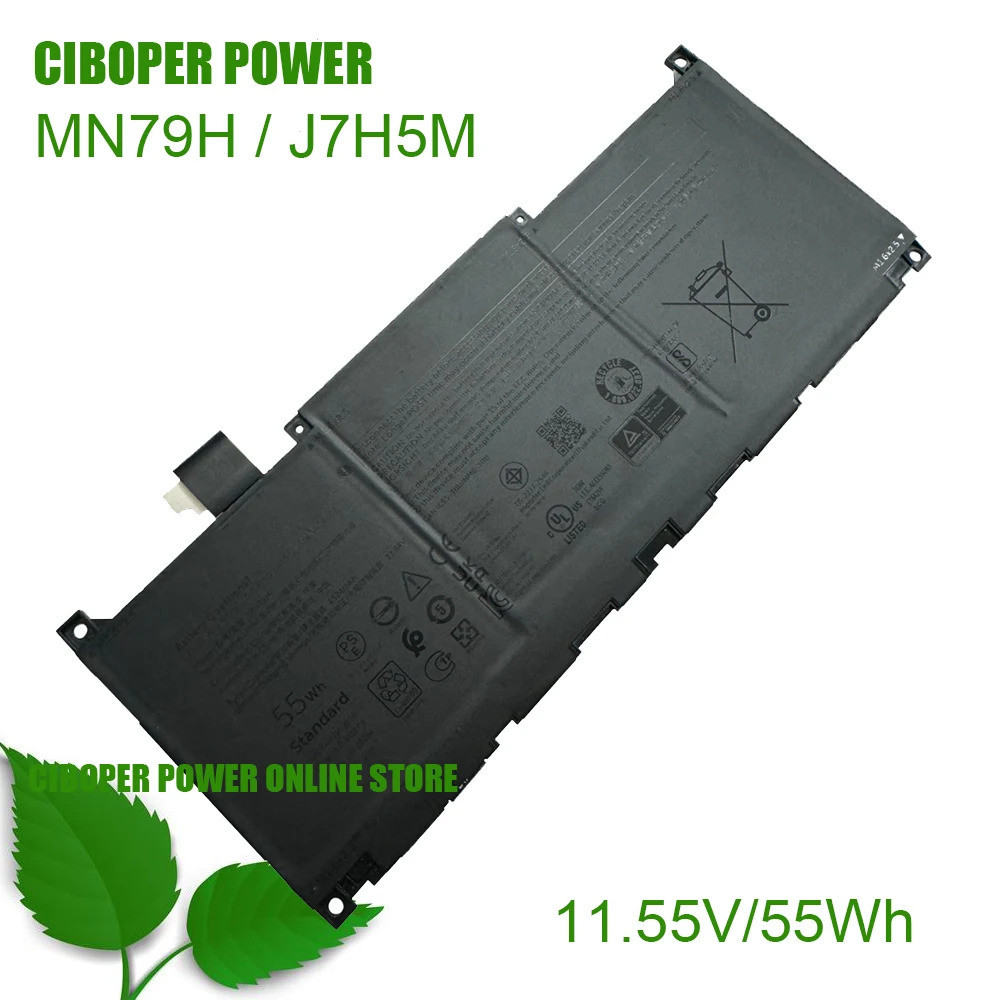 CP แบตเตอรี่แล็ปท็อป MN79H NXRKW 11.55V/55Wh สำหรับ XPS 13PLus 9320 I5 93204K Series Notebook