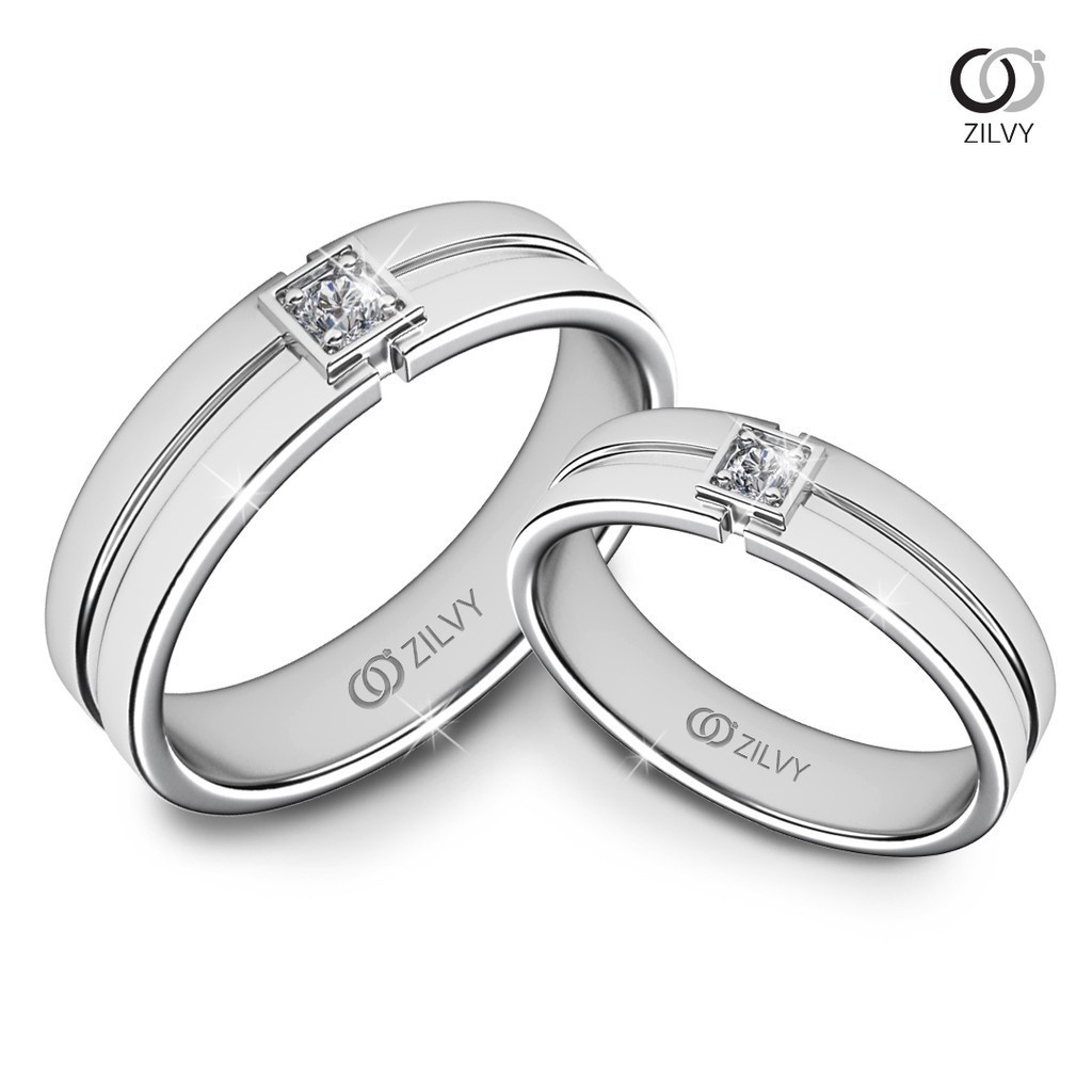 Zilvy - แหวนคู่เพชรน้ำร้อย (GR374/GR374)