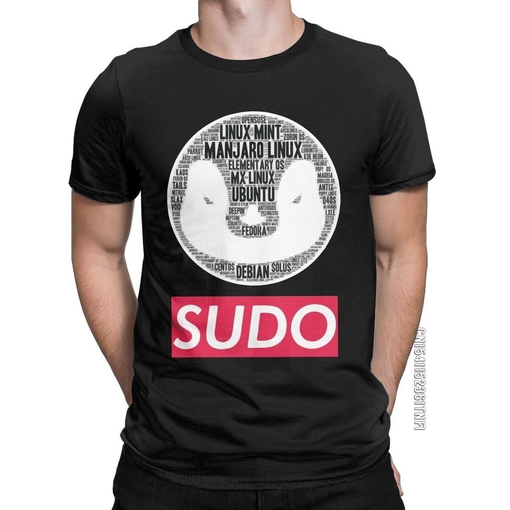 【COD】Sudo Tux Linux Penguin T Shirt Men Novelty Pure Cotton Tees Crew Neck Classic Short Sleeve T Sh