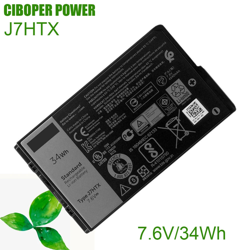 CP แบตเตอรี่แล็ปท็อป FH8RW,7XNTR 2JT70 J7HTX 7.6V/34WH/4342MAH สำหรับ Latitude 12 7202 7212แท็บเล็ตท