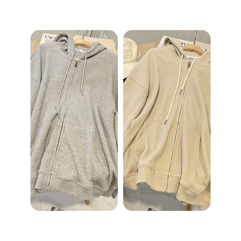 เสื้อเเขนยาว มีฮู้ด สีพื้น แฟชั่นสไตล์เกาหลี