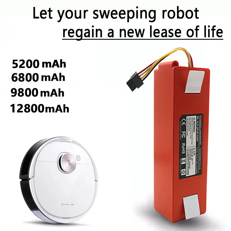 100% Original BRR-2P4S-5200S เครื่องดูดฝุ่นหุ่นยนต์เปลี่ยนแบตเตอรี่สำหรับ Xiaomi Roborock S55 S5 S60 S50 S51 MAX S6อะไหล