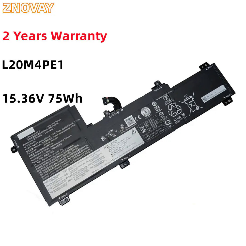 ZNOVAY L20M4PE1 5B11B66554 L20C4PE1 15.36V 75Wh สำหรับ IdeaPad 5 Pro-16ACH6 IdeaPad Creator L20L4PE1
