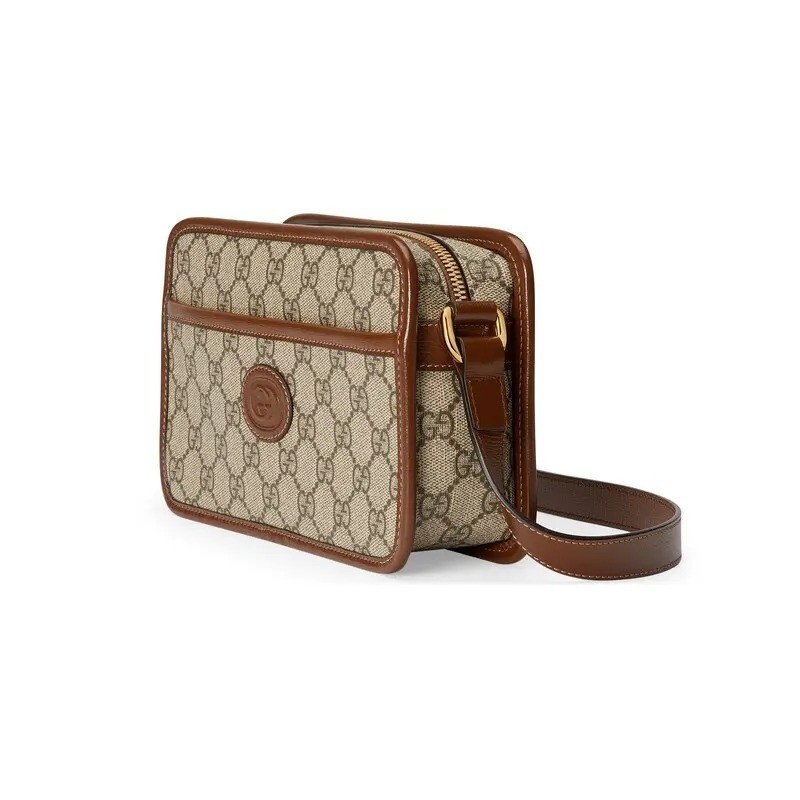 #Ready To Ship# Gucci MINI BAG WITH INTERLOCKING G GG Supreme canvas