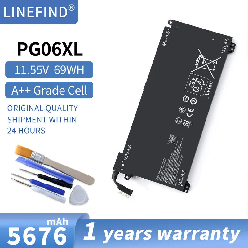 แบตเตอรี่ PG06XL สำหรับ HP Omen 15-DH 15-DH0XXX 15T-DH000 15T-DH100 TPN-C143 HSTNN-DB9F L48431-2C1 L