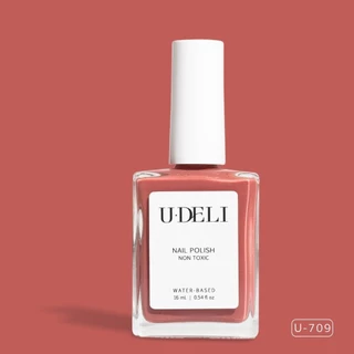 สีทาเล็บกึ่งเจล(ไม่อบ) U-DELI Pinky Jelly U-709 Vegan Nail-polish สีชมพูสุขภาพดี ชมพูโทนธรรมชาติ