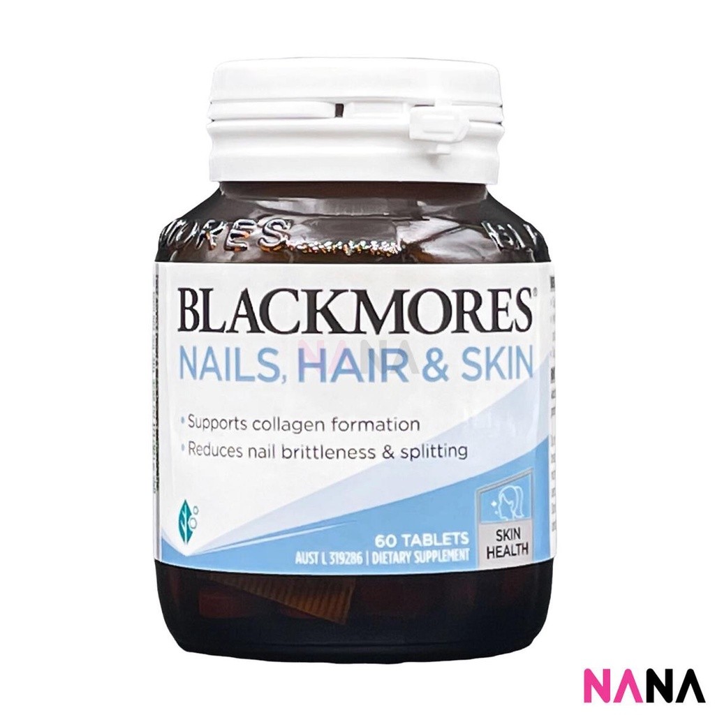 Blackmores Nails, Hair and Skin (Biotin) 60 Tablets (EXP:03 2026) ผลิตภัณฑ์เสริมอาหาร บำรุงเล็บ,ผม และผิวพรรณ (ไบโอติน) 60 เม็ด