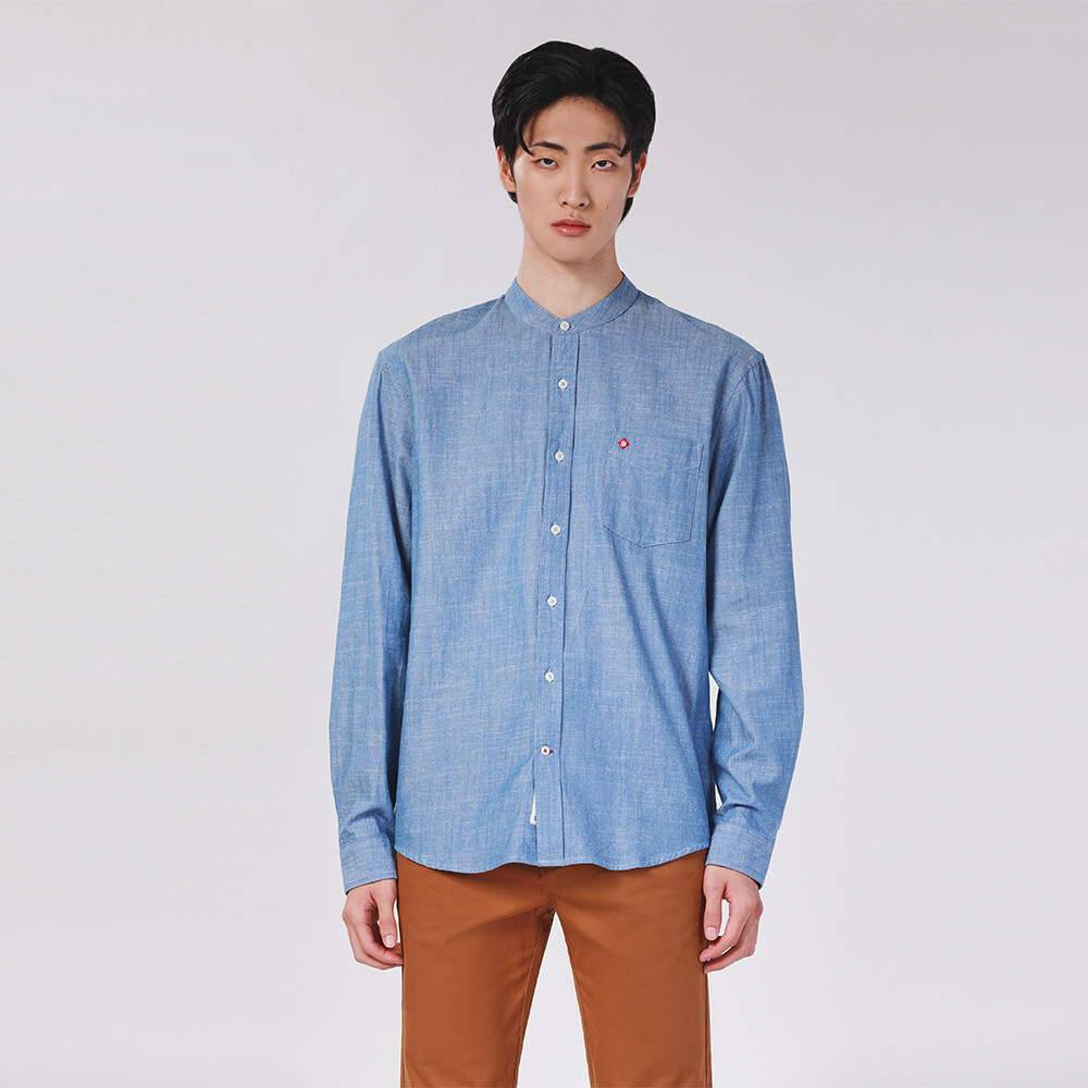 John Henry เสื้อเชิ้ตผู้ชายแขนยาว ทรงเข้ารูป รุ่น JH F424MSLSM36 - สีฟ้า