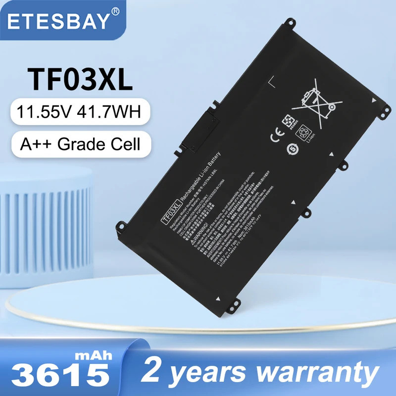ETESBAY TF03XL แบตเตอรี่แล็ปท็อปสำหรับ HP TPN-C131 TPN-Q188 TPN-Q189 TPN-Q190 TPN-Q201 14-bf033TX 14