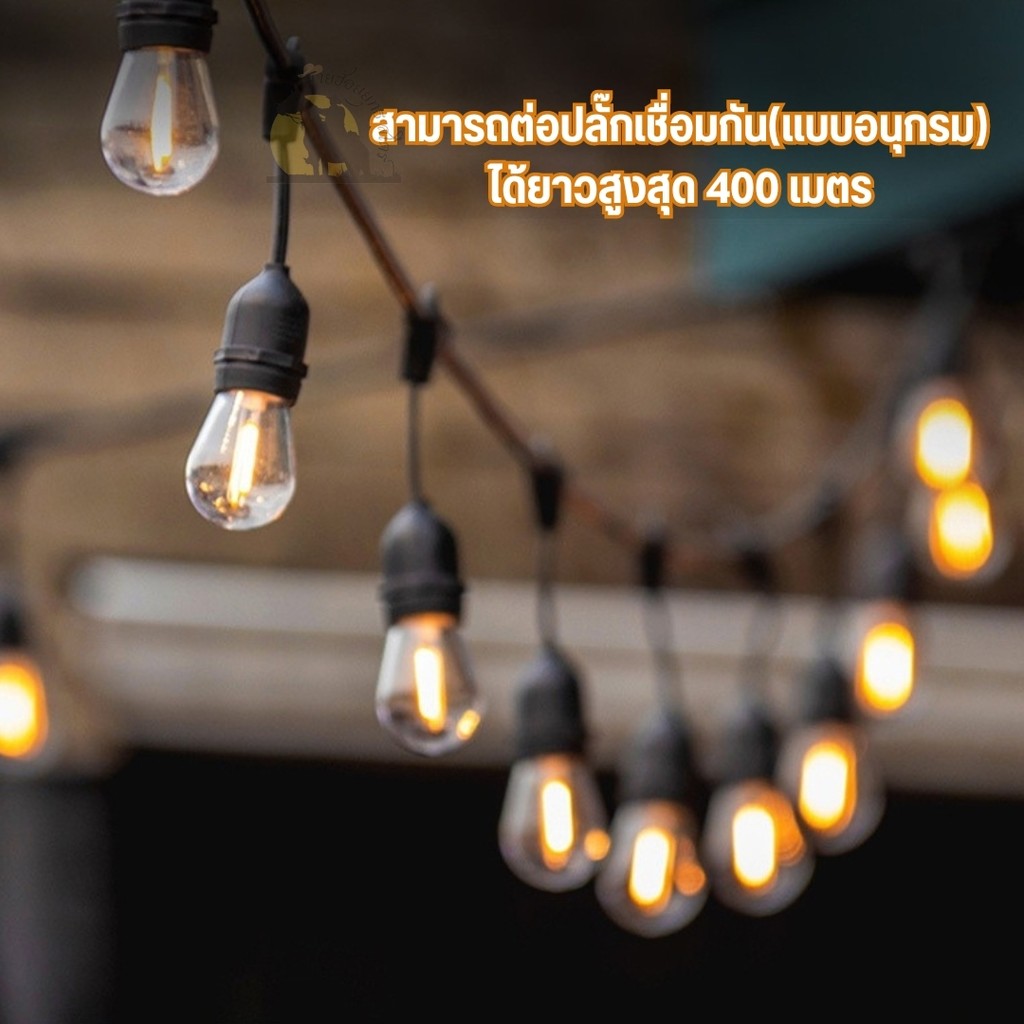 สายไฟห้อยระย้า 5-20เมตร พร้อมหลอดไฟ LED 5-100 เมตร 5-200 หัว ตกแต่ง บ้าน โรงแรม เทศกาล งานปาร์ตี้ ฯลฯ.