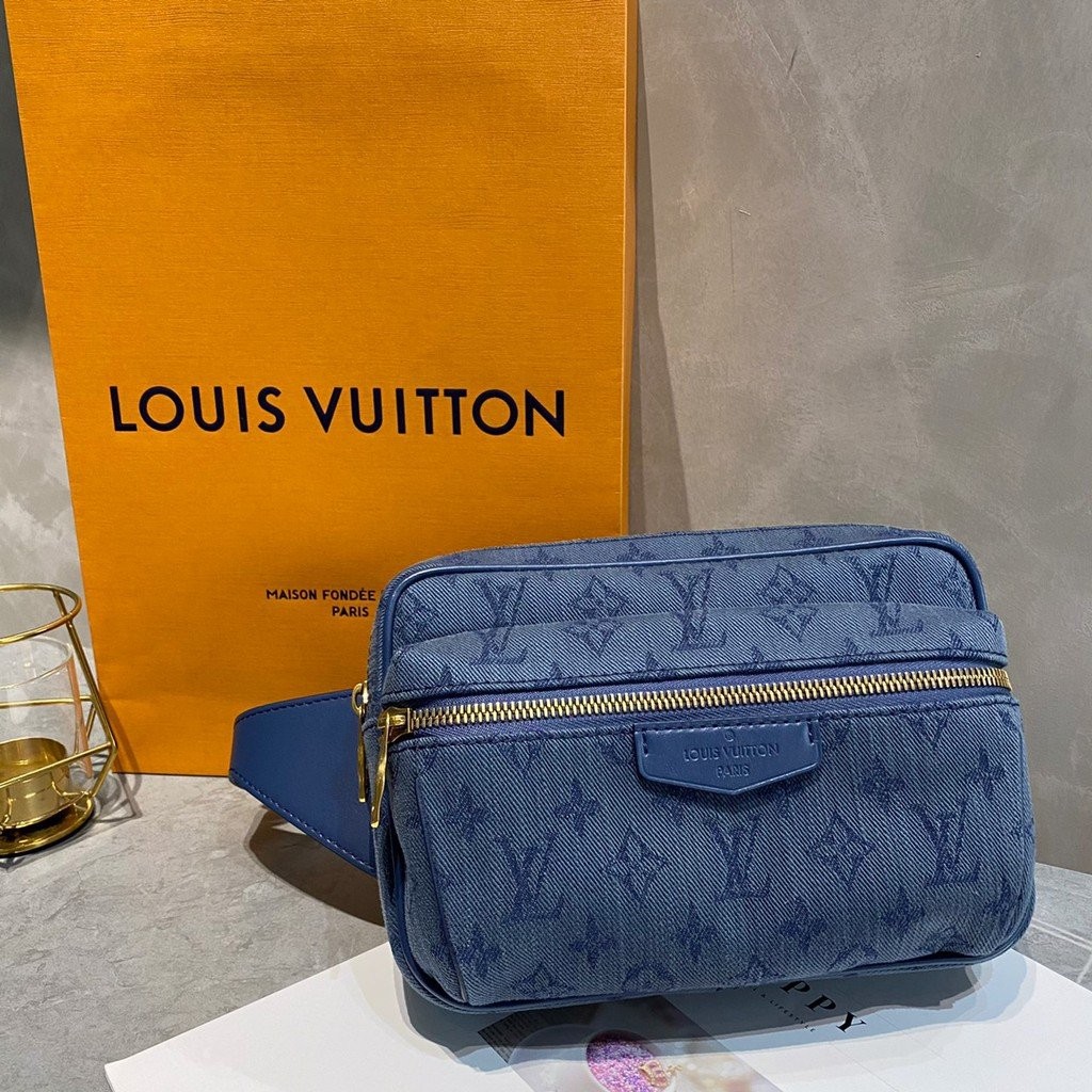 LV Outdoor Denim Belt Bag สีกรมท่า