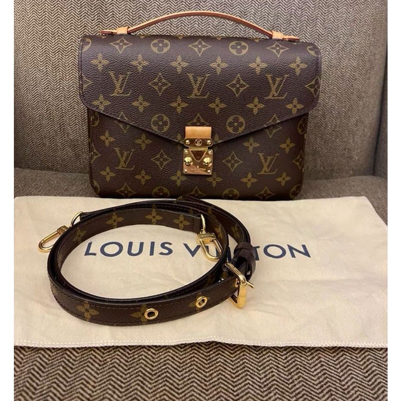 LV POCHETTE METIS มือสองจับคู่สี presbyopic/กระเป๋าสะพายสีน้ำตาลกระเป๋านักเรียน M44875 M44876 ในสต็อ