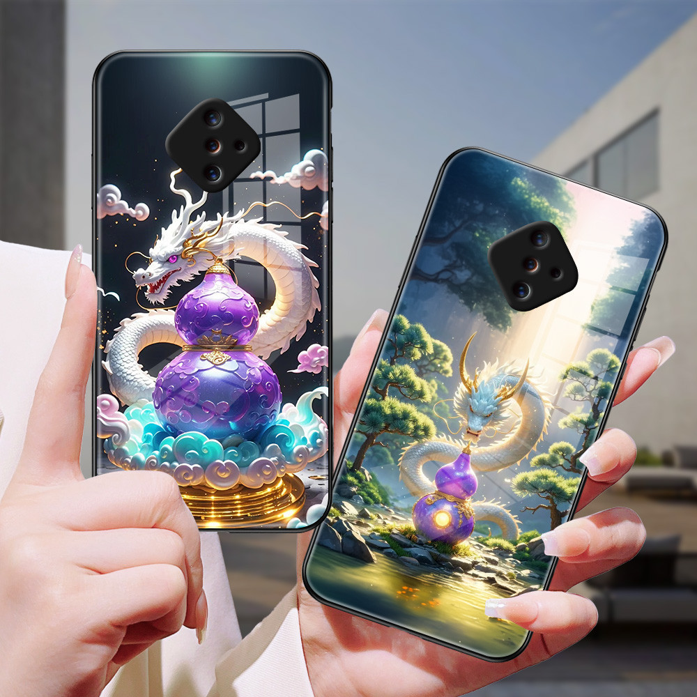 มังกร เคส กระจก vivo Y9S Y95 Y93 Y91i Y76 Y75 Y73 Y72 Y53S Y51 Y50 Y33S/T Y31 Y30 Y21A/S/T/E h3f1943
