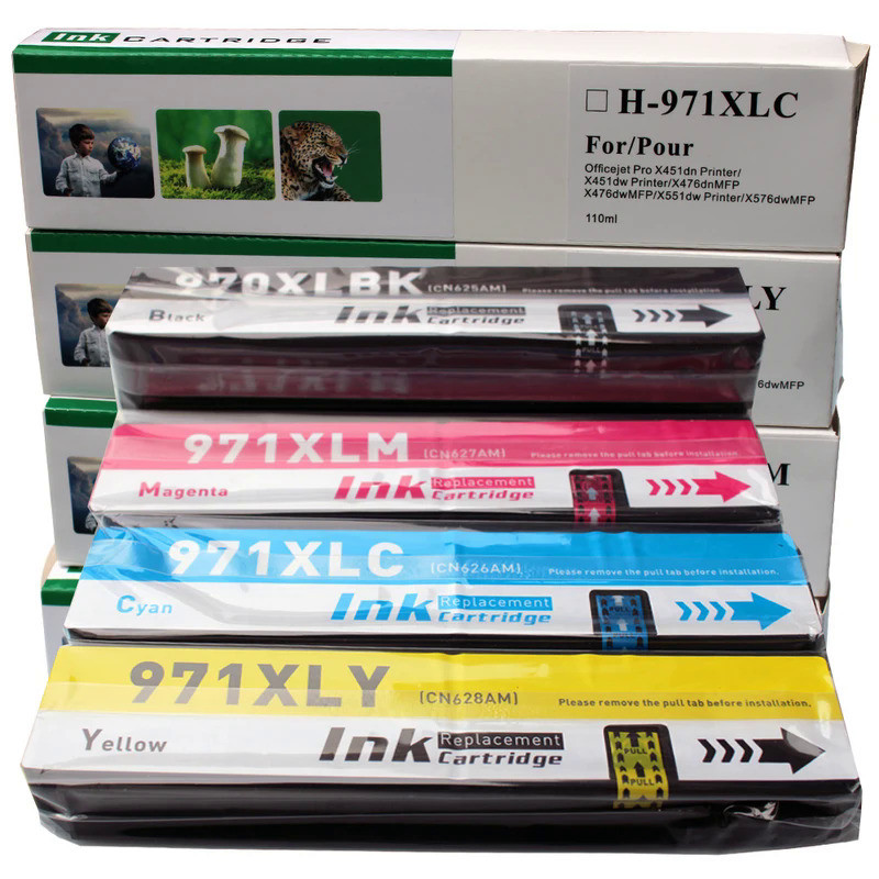 Replacement ink cartridge HP 970 HP970XL HP971 HP971XL for hp Officejet Pro X451dn X451dw X476dn X47