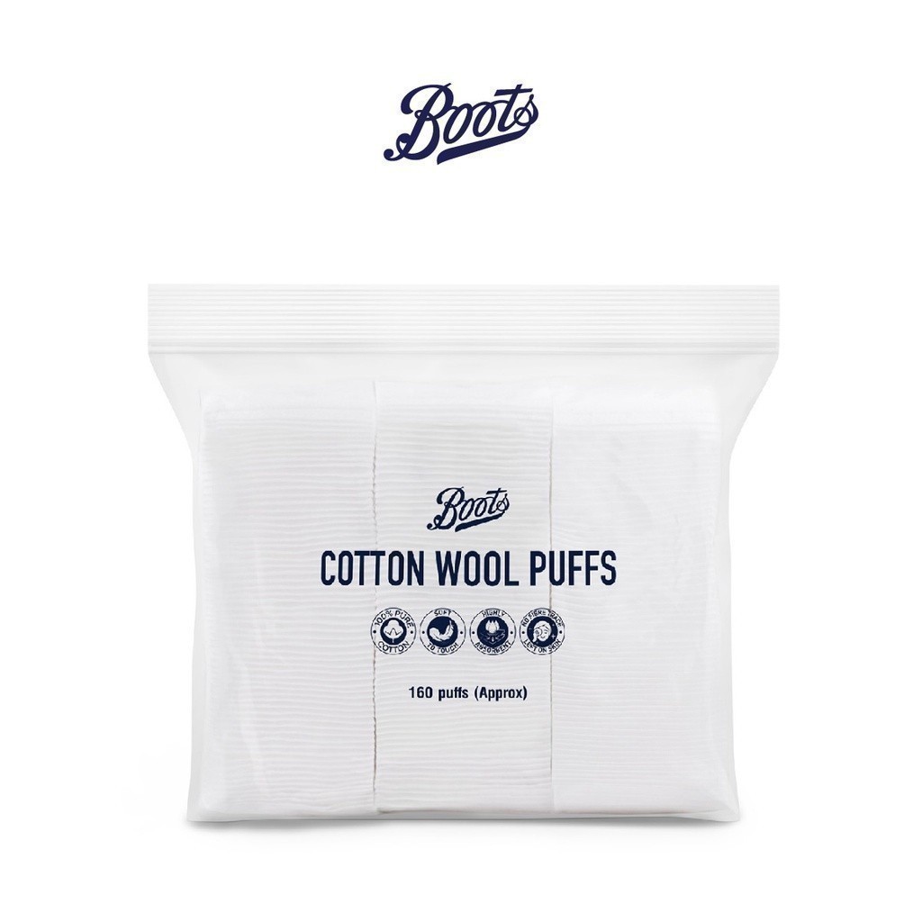 BOOTS COTTON WOOL PUFFS บู๊ทส์ คอทเทิน วูล พัฟส์ 160 แผ่น