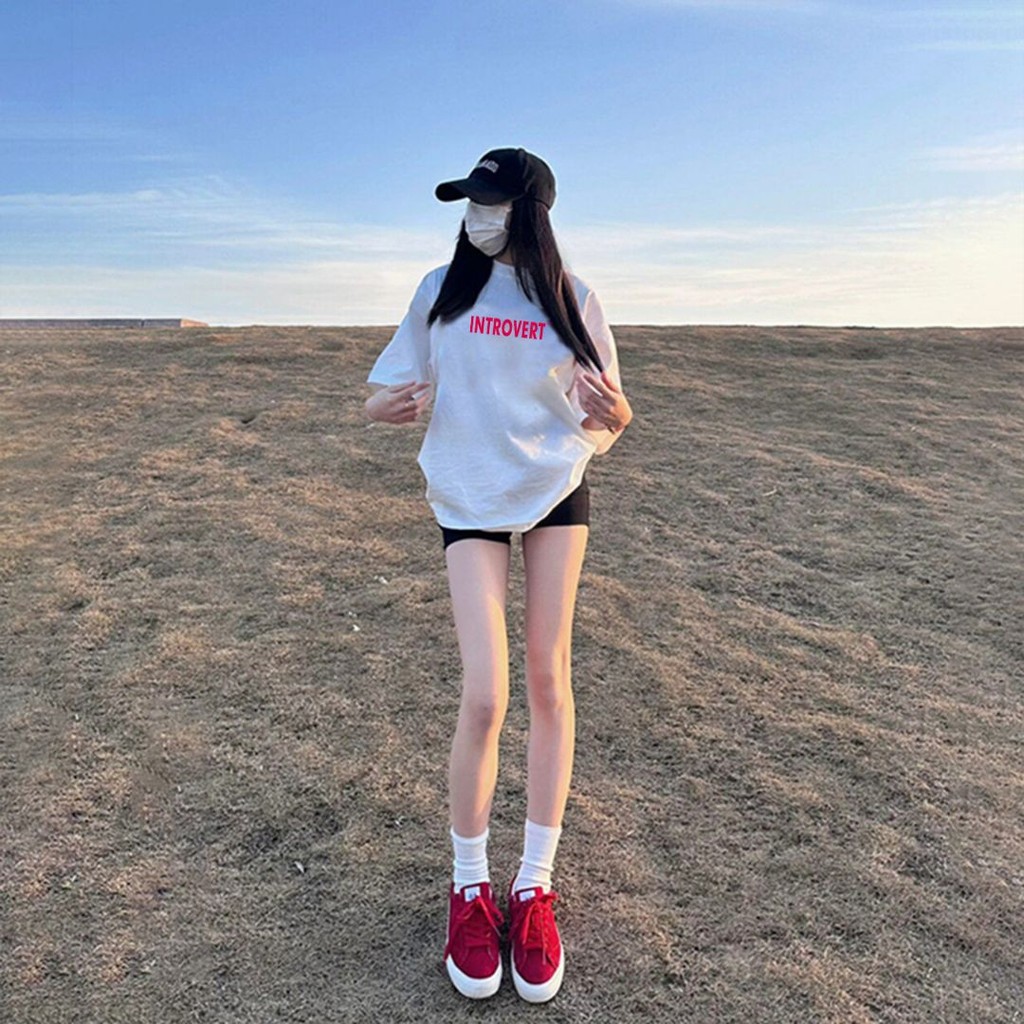 TeeTwoOne พร้อมส่ง! เสื้อยืดOversize COTTON100%"INTROVERT" เนื้อผ้าเกรดพรีเมียม คอกลม ใส่สบาย unisex