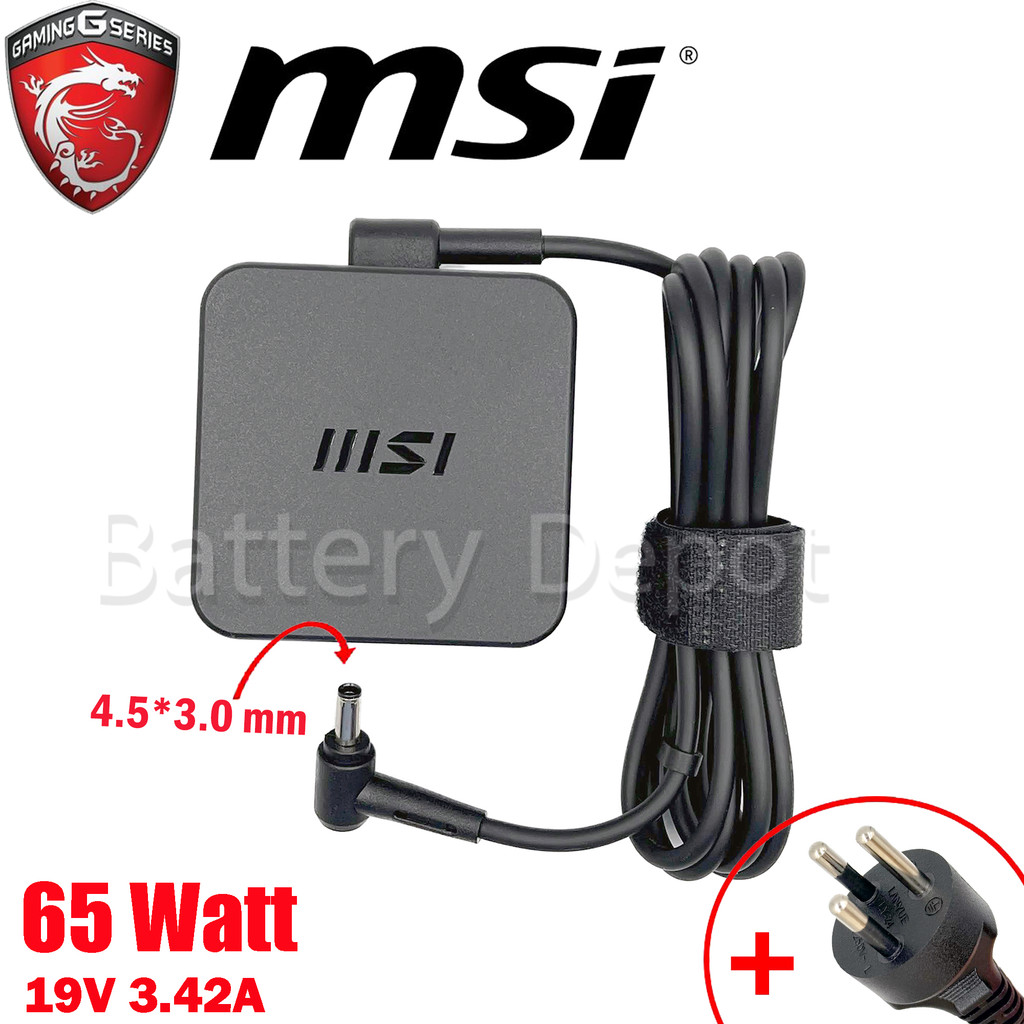 MSI Adapter ของแท้ สำหรับ MSI Modern 14 : MS-14D1 / Modern 14 B110MO B10MW B4MW B5M 65W 4.5 สายชาร์จ