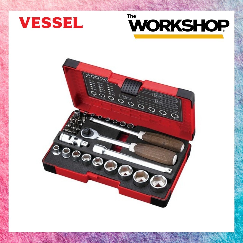 ชุดบล็อก รุ่น HRW2303M-W(1/4"sq, 3/8"sq) VESSEL