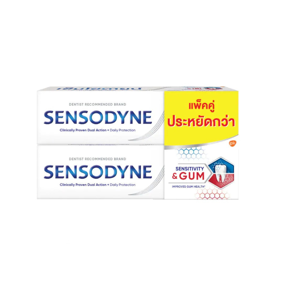Sensodyne Sensitivity & Gum Toothpaste 100 G. Double Pack เซ็นโซดายน์ ยาสีฟัน สูตรเซ็นซิทิวิตี้แอนด์กัม 100 ก. แพ็คคู่
