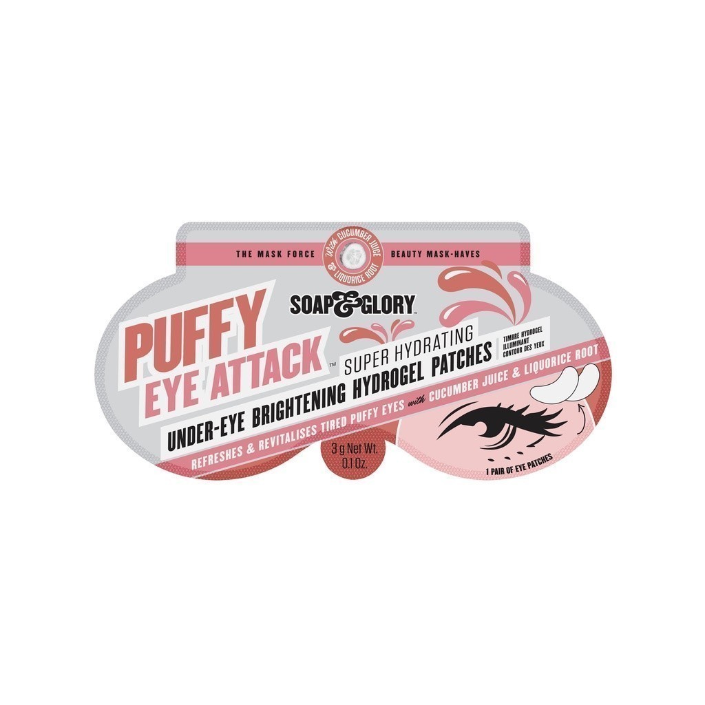 Soap & Glory โซพ แอนด์ กลอรี่ พัฟฟี่ อาย แอทแทค ซุปเปอร์-ไฮเดรติ้ง อันเดอร์-อาย ไบรท์เทนนิ่ง ไฮโดรเจล แพ็ชเชส 3 กรัม