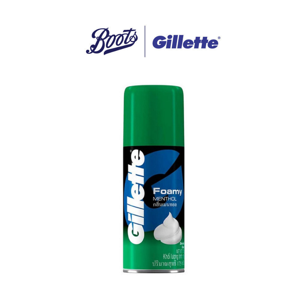 Gillette ยิลเลตต์ โฟมมี่ เมนทอล โฟมโกนหนวด กลิ่นเมนทอล 175 กรัม