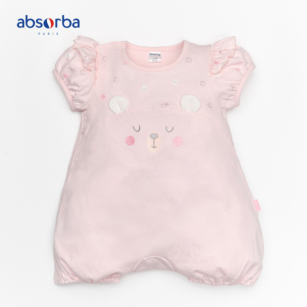 แอ็บซอร์บา ชุดหมีสั้น สำหรับเด็กอายุ 3 -18 เดือน สีชมพู คอลเลคชั่น Petit Ours