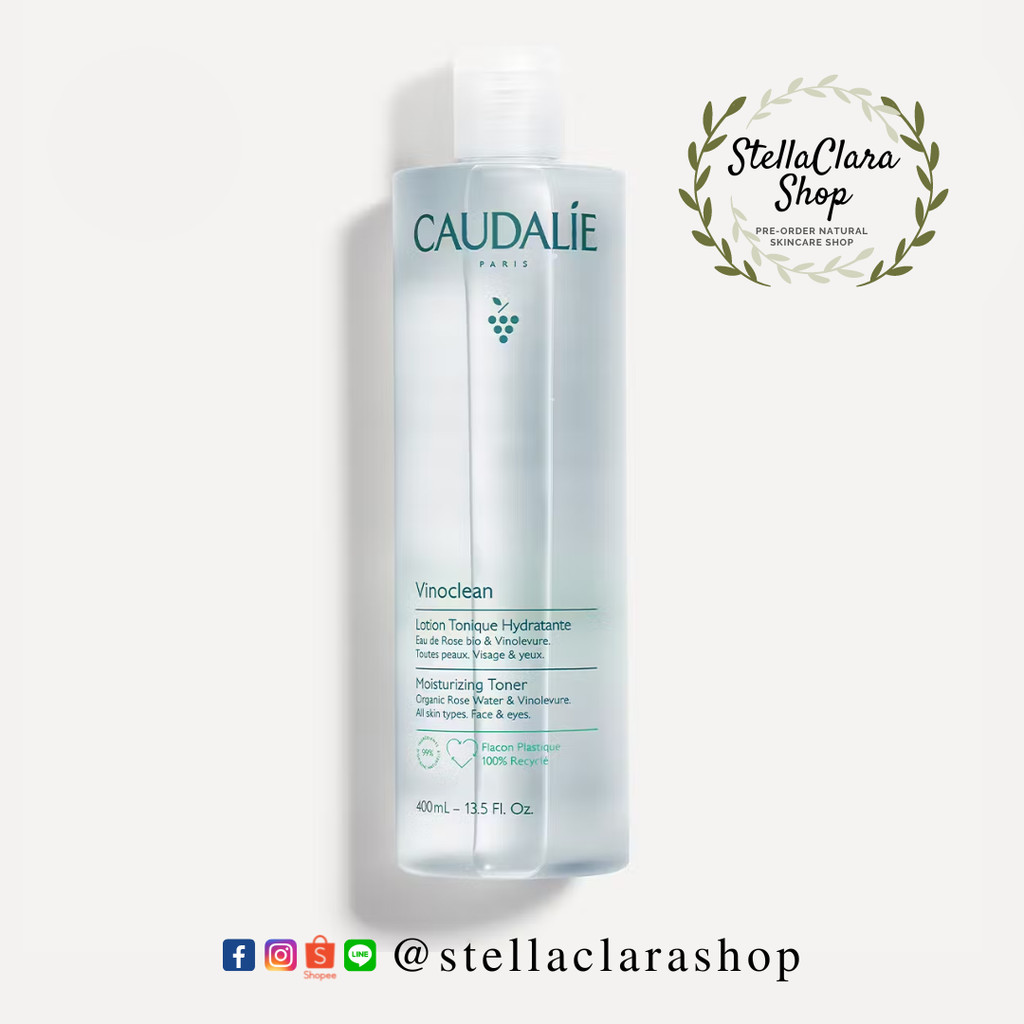 เหลือ 1150 ฿ [Shopee Video] Caudalie Vinoclean Moisturizing Toner 400 ml (หมดอายุ 05/2027)