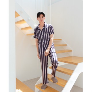 ชุดนอน Muslin pajamas [โค้ด MUSSEP65 ลด 65 ฿] ชุดนอนผ้า 𝐒𝐢𝐥𝐤 𝐬𝐚𝐭𝐢𝐧  รุ่น Y80,Y83