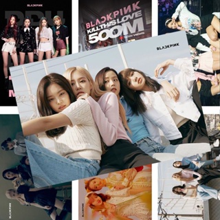 ♀BLACKPINK โปสเตอร์ HD อุปกรณ์ต่อพ่วงสีชมพูและหมึก LISA Kim Ji-soo Kim Ji-ni Park Choi Super League วอลล์เปเปอร์ลายเซ็น