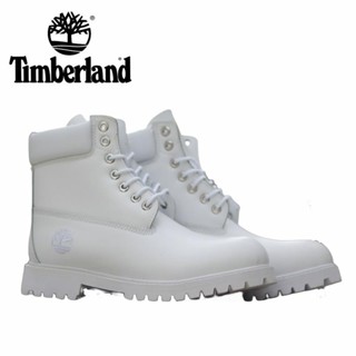 Timberland Nubuck รองเท้าบูทหนัง ข้อสูง สีขาวล้วน กันความเมื่อยล้า สไตล์คลาสสิก ใช้งานกลางแจ้ง ไซซ์ 36-46