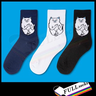 ถุงเท้า แมวนิ้วกลาง ขนาด Free Size RIPNDIP Socks_C27