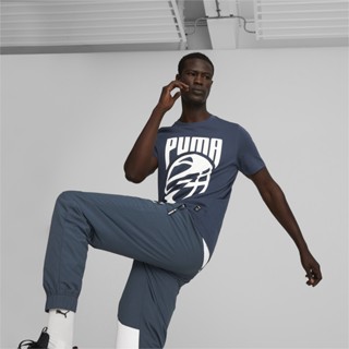 PUMA BASKETBALL - เสื้อยืดบาสเกตบอลผู้ชาย Posterize สีฟ้า - APP - 53859803