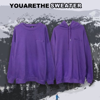 Urthe -  เสื้อฮู้ดดี้ แขนยาว กันหนาว สีม่วง รุ่น HOODIE SWEATER  PURPLE