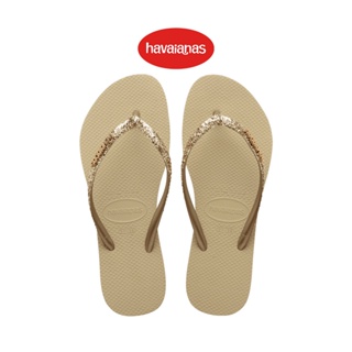 Havaianas รองเท้าแตะผู้หญิง Slim Glitter II Flip Flops - Sand Grey รุ่น 41469750154CMXX (รองเท้าแตะ รองเท้าผู้หญิง รองเท้าแตะหญิง)