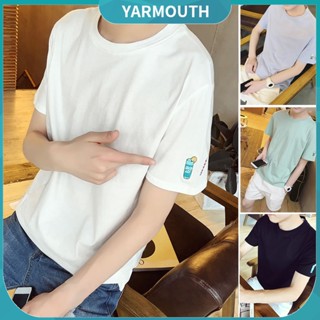 Yyr_ เสื้อท็อป สีพื้น สําหรับผู้ชาย