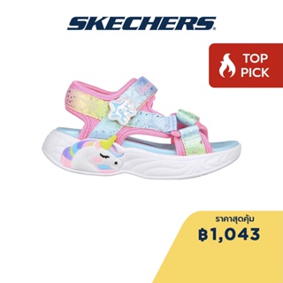 Skechers สเก็ตเชอร์ส รองเท้าแตะเด็กผู้หญิง Girls S-Lights Unicorn Dreams Explorer Majestic Bliss Sandals - 302682N-PKMT Lights, Magical Collection, Thematic