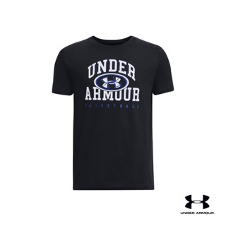 Under Armour Boys UA Basketball Lock Up Short Sleeve อันเดอร์ อาร์เมอร์ เสื้อแขนสั้น UA Basketball Lock Up สำหรับเด็กผู้ชาย