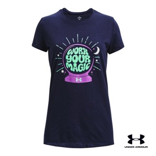 Under Armour UA Girls Work Your Magic Glow Short Sleeve อันเดอร์ อาร์มเมอร์ เสื้อเทรนนิ่ง สำหรับเด็กผู้หญิง