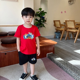 **Baby Buddy** เสื้อยืดแขนสั้น และกางเกง ผ้าฝ้าย ลายการ์ตูน Paw Patrol 8 สี สําหรับเด็ก KDD011