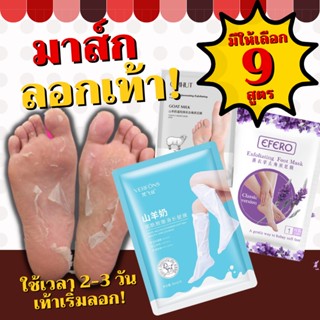 มาร์คเท้า  ถุงมาร์คเท้า มาส์กน้ำมันม้า  Foot Mask มาส์กเท้า มาร์กลอกเท้าแก้เท้าด้าน เท้าเหม็น แผ่นลอกเท้าลอกได้1-2วัน