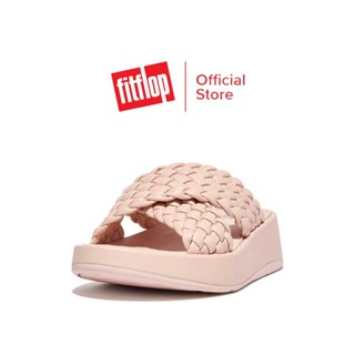 FITFLOP F MODE WOVEN-LEATHER CROSS รองเท้าแตะแบบสวมผู้หญิง รุ่น FW8-A41 สี ROSE FOAM