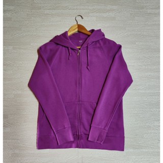 Uniqlo Sweater Full-Zip Hoodie สีม่วง Size XL หญิง มือ2