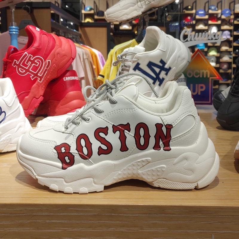 ♛MLB BOSTON รองเท้าผ้าใบ Monogram unisex มีกล่อง ถุง อปก.ครบ ถ่ายจากสินค้าจริง100% ใส่ได้ทั้งชายและหญิง