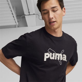 PUMA PRIME/SELECT - เสื้อยืดผู้ชายลายกราฟิก PUMA TEAM สีดำ - APP - 53825601