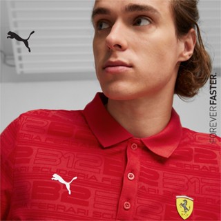 PUMA AUTO - เสื้อเชิ้ตโปโลผู้ชาย Scuderia Ferrari Race Motorsport Polo Shirt สีแดง - APP - 53584402