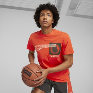 PUMA BASKETBALL - เสื้อยืดบาสเกตบอลผู้ชาย New Era สีแดง - APP - 53855001